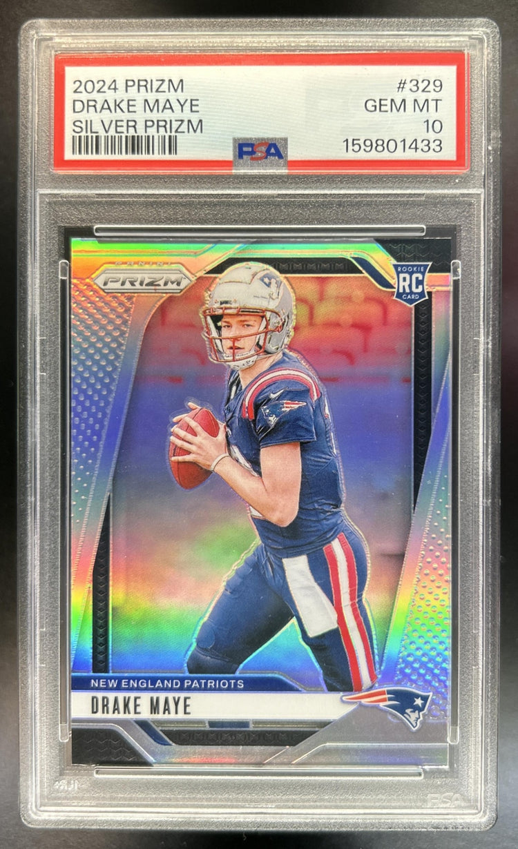 Drake Maye 2024 Panini Prizm #329 Silver RC Patriots PSA 10