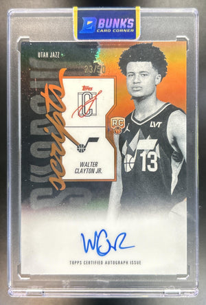 Walter Clayton Jr. 2025-26 Topps Signature Class #SS-WCJ Shadow Scripts Orange Refractor 23/50 RC Auto Jazz