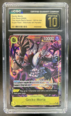 Gecko Moria Azure Sea's Seven #OP14-104 Super Rare CGC Pristine 10