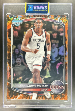Tarris Reed Jr. 2025-26 Bowman #BCP-42 Chrome Fire Refractor 1/3 1st Prospect Huskies