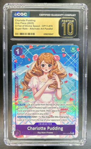 Charlotte Pudding 2025 One Piece A Fist of Divine Speed #OP11-070 Super Rare Alternative Art CGC Pristine 10