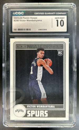 Victor Wembanyama 2023-24 Panini Hoops Winter #298 RC Spurs CGC 10