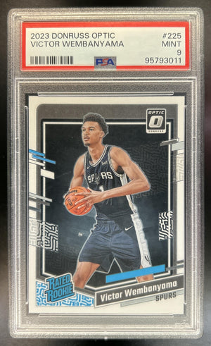 Victor Wembanyama 2023-24 Panini Donruss Optic #225 RC Rated Rookie Spurs PSA 9
