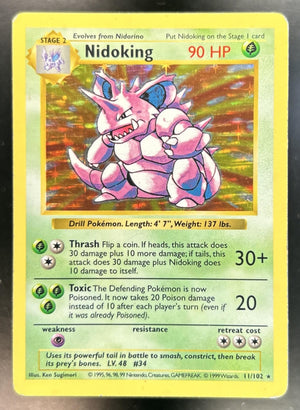 Nidoking Unlimited #11/102 Set Rare Holo MP/HP