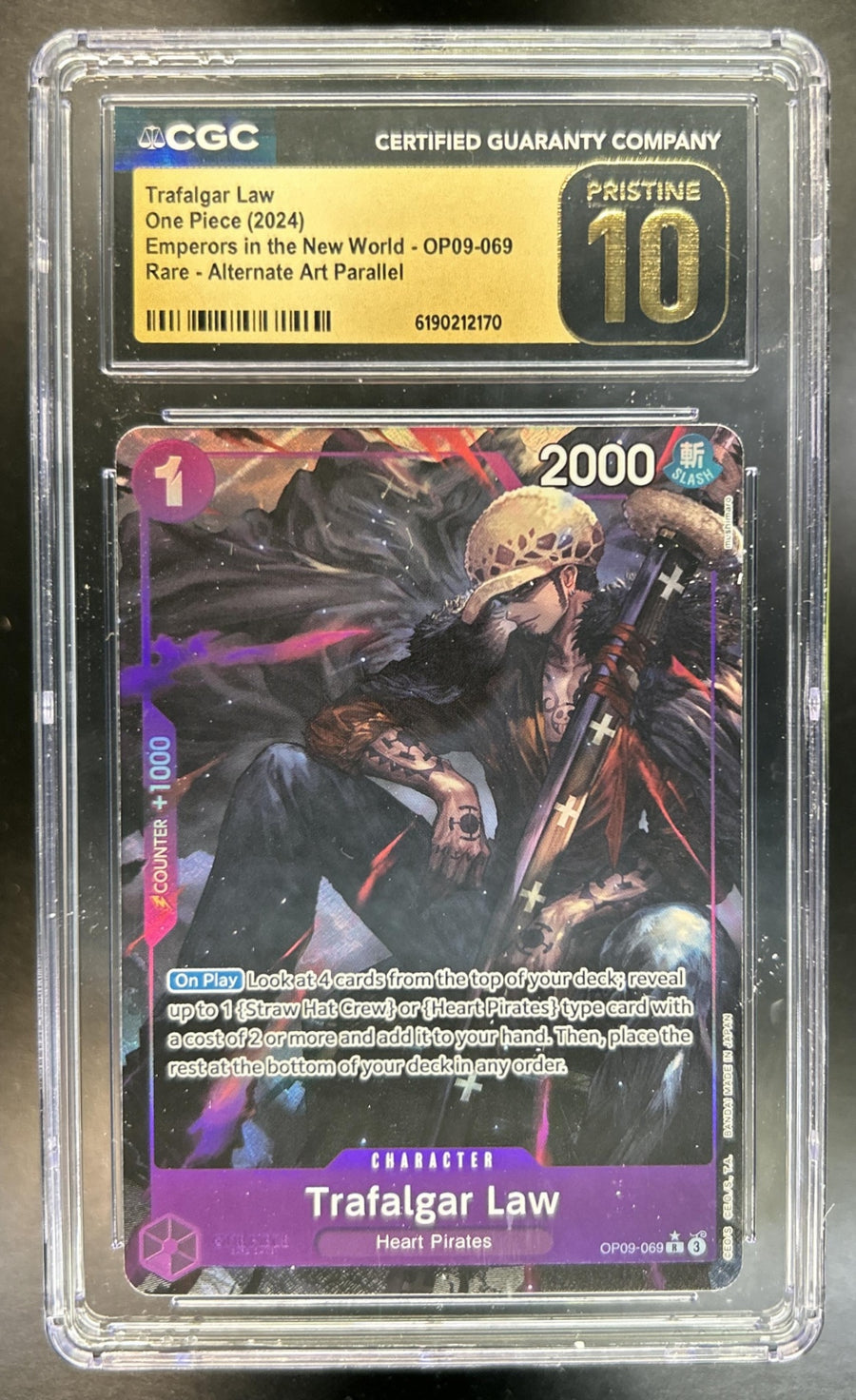 Trafalgar Law Emperors in the New World #OP09-069 Rare Alternative Art CGC Pristine 10