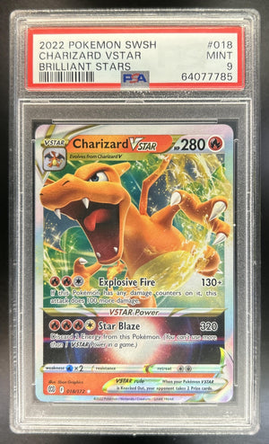Charizard VST Sword & Shield Brilliant Stars #018/172 PSA 9