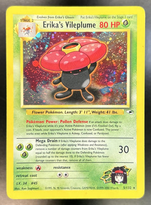 Erika's Vileplume Gym Heroes #005/132 Holo LP-MP