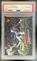Justin Jefferson 2023 Panini Luminance #81 Pink 1/10 Vikings PSA 10