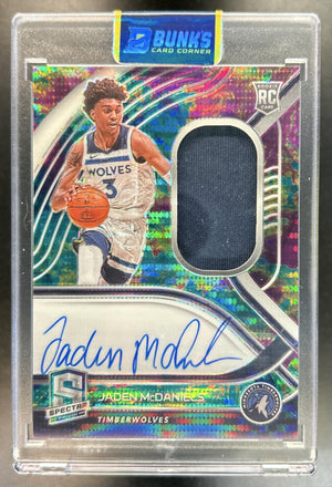 Jaden McDaniels 2020-21 Panini Spectra #179 Celestial 37 Rookie Jersey Auto RC Timberwolves