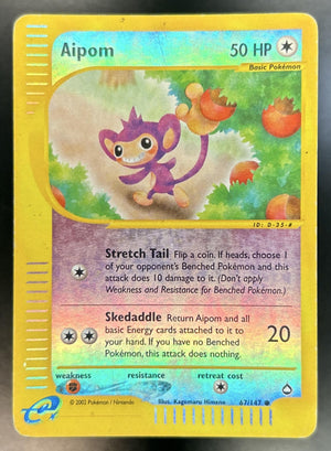 Aipom Aquapolis #67 Reverse Holographic HP