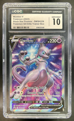 Mewtwo V Sword & Shield Black Star Promos #SWSH229 2022 CGC 10