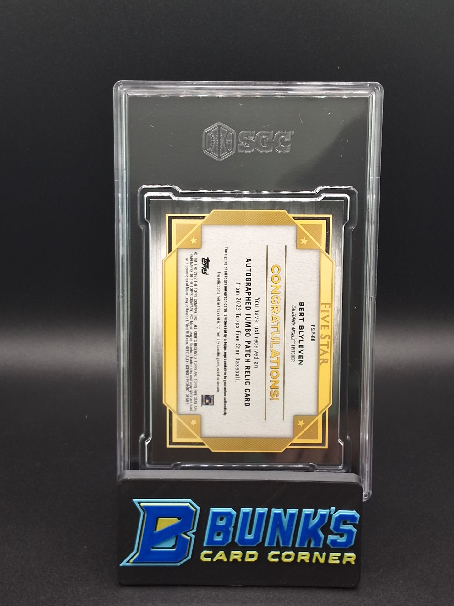 2022 Bert Blyleven Jumbo Prime Patch Auto. Gold (Box 24)
