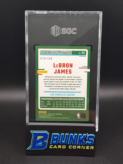 2023 LeBron James Lime Green Prizm SGC 10 (Box 24)