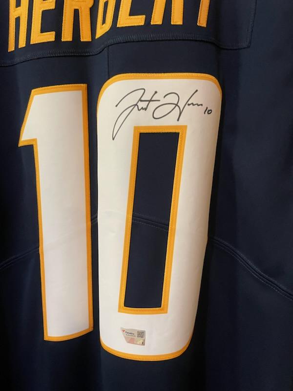 Justin Herbert Autograph Chargers Jersey                          Fanatics COA