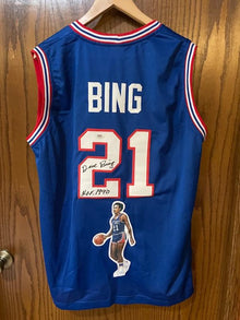 Dave Bing Autographed Pistons Jersey (custom)    HOF 1990 Inscription