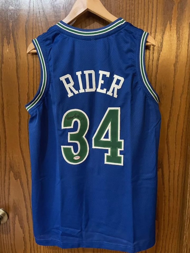 Isaiah Rider Autographed Minnesota Timberwolves Jersey (Throwback)