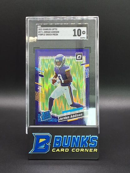 2023 Jordan Addison Purple Shock Prizm RC SGC 10 (Box 24)